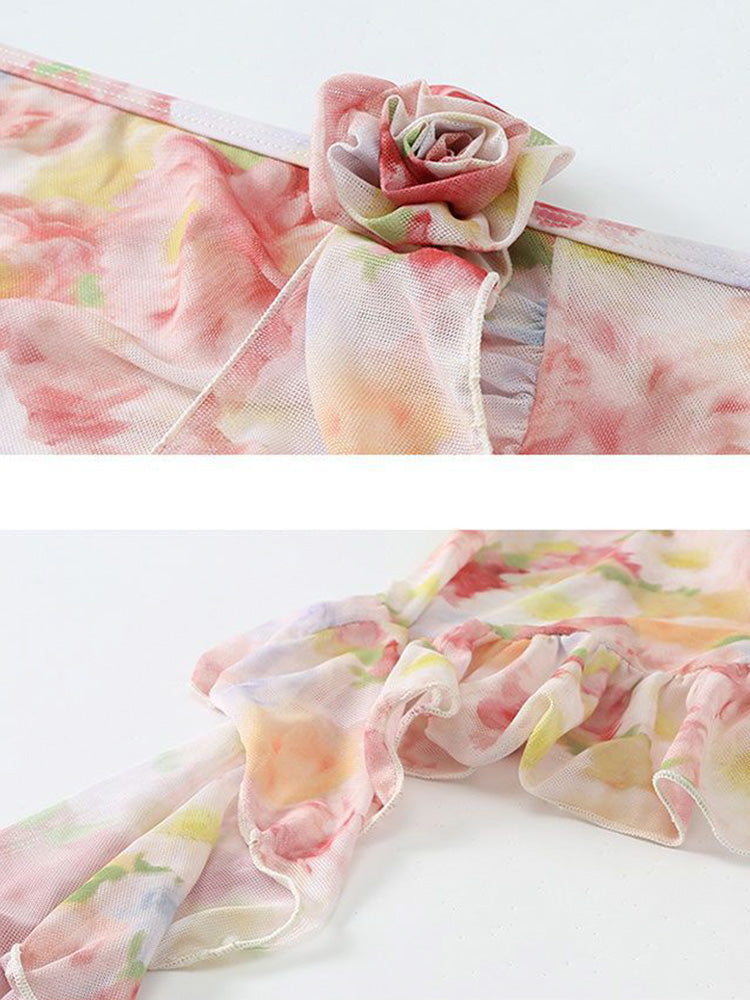 【ノンワイヤー】オシャレワイヤー付きビキニ4点セット