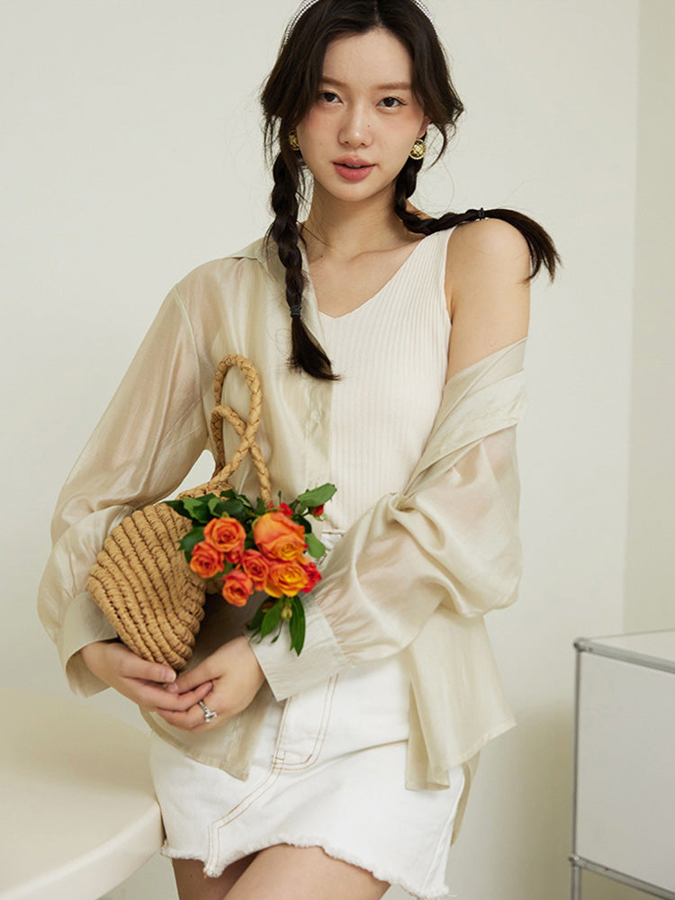 さらっとした素材感 蒸れないシアーシャツ