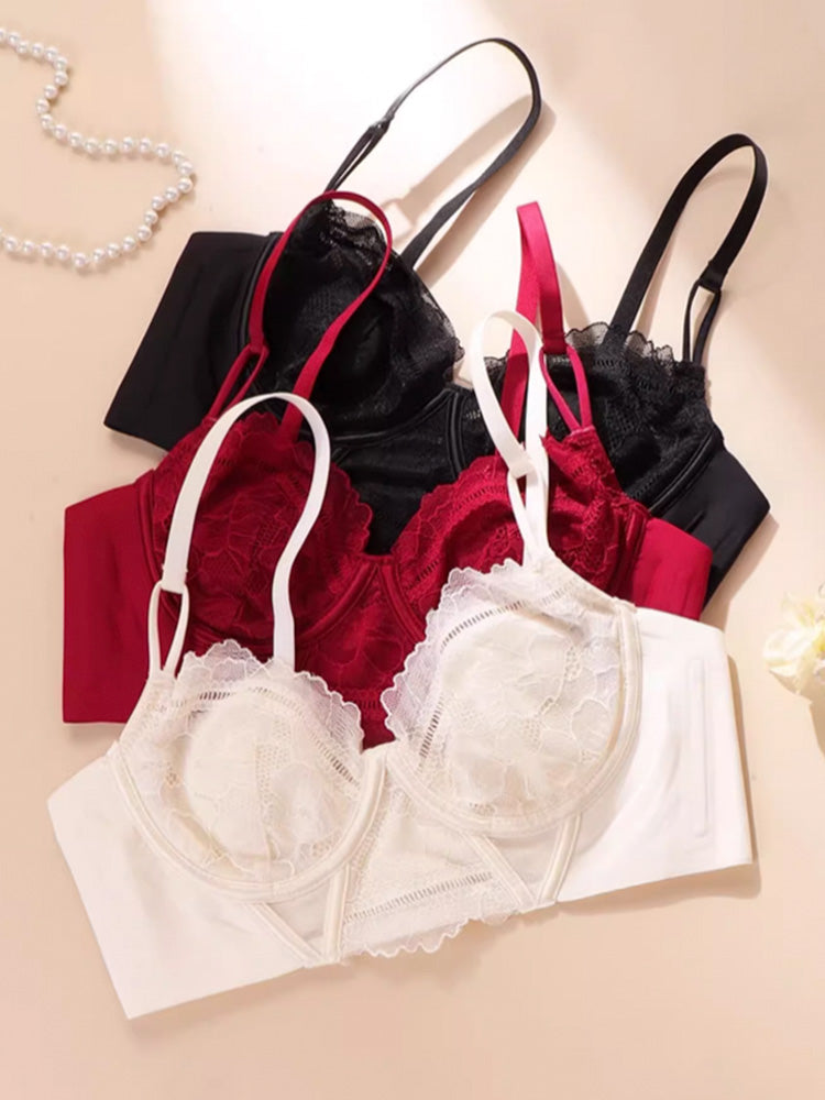 【在庫処分・エアリー】背中スッキリ 着やせブラ&ショーツセット