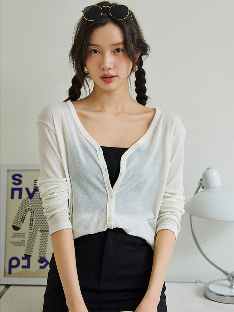 【在庫処分】冷房対策Vネックカーディガン