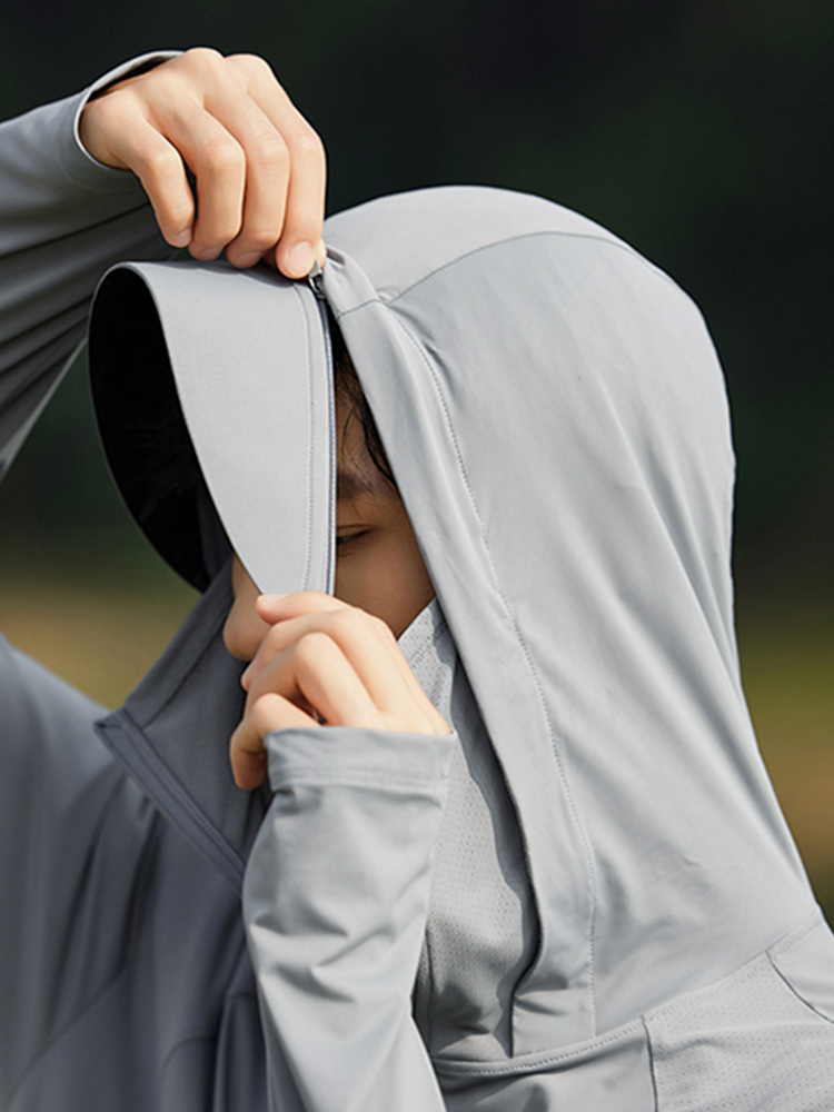 【在庫処分】顔まで全面的に日焼け止め!接触冷感パーカー(男性)