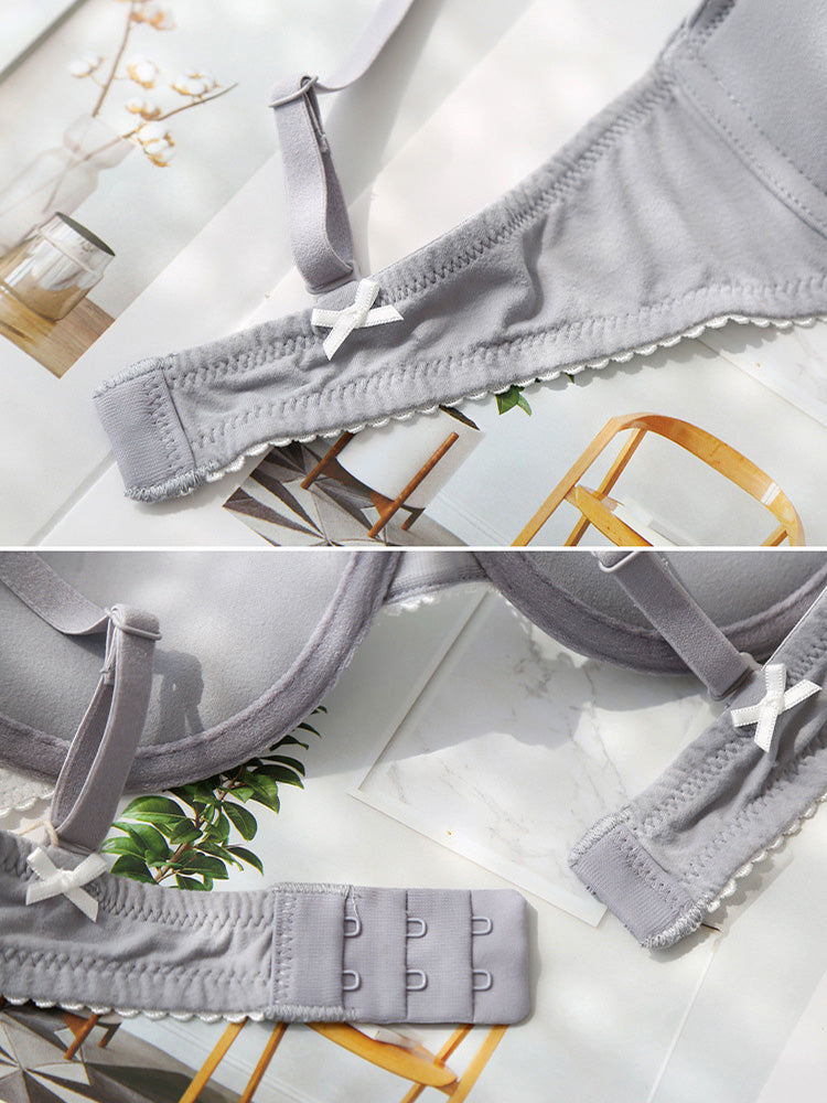 【ワイヤー入り】【A-D】レース付きブラジャー単品