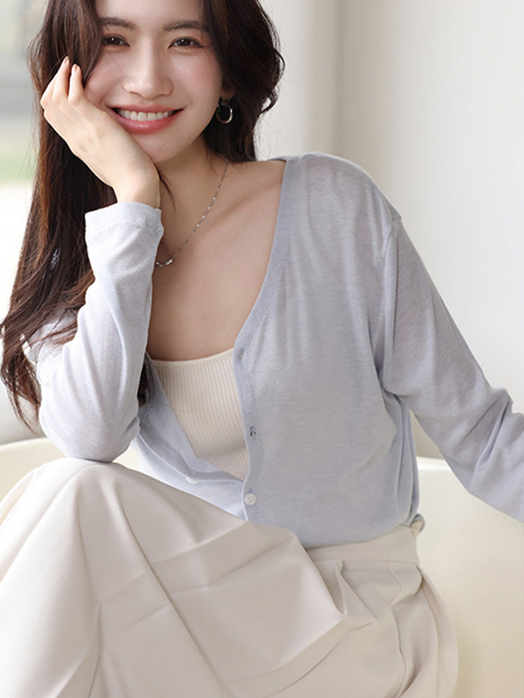 【在庫処分】Naia™ 薄手冷房対策カーディガン