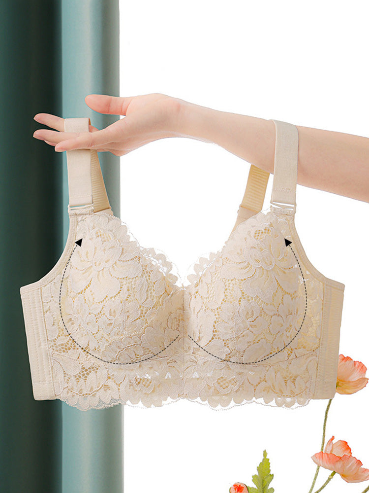 【ノンワイヤー】小さく見え総レースブラ