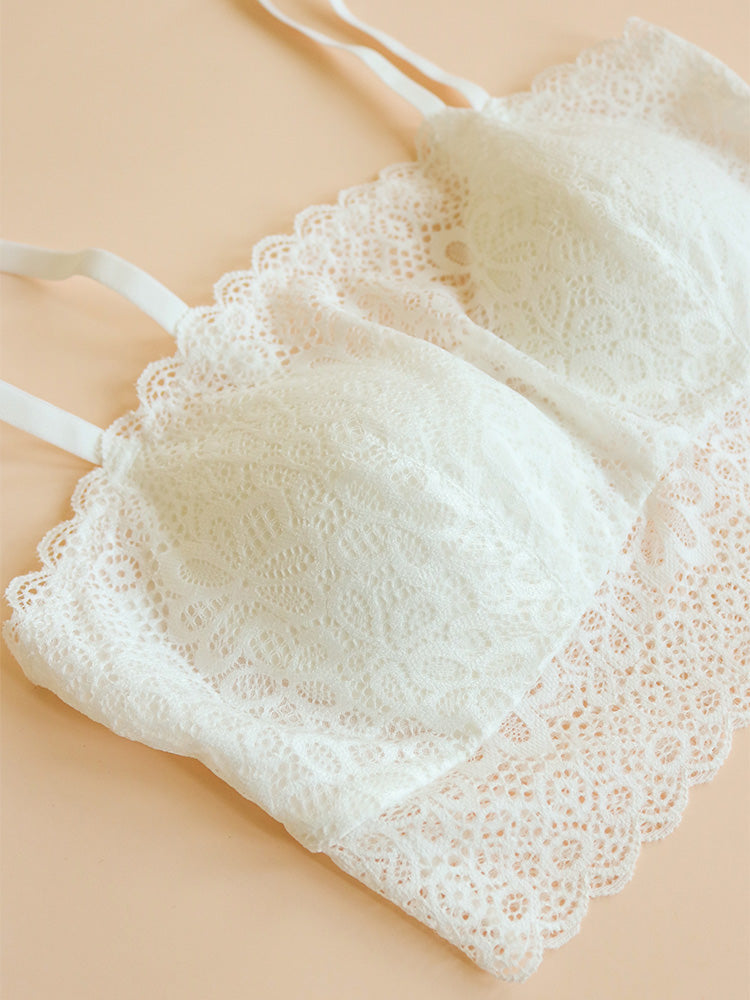 【ノンワイヤー】チラ見え対策 谷間隠し 総レースブラトップ