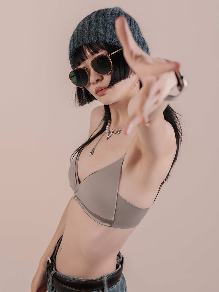 薄いパッド付きブラ マルベリーシルク お肌に優しい