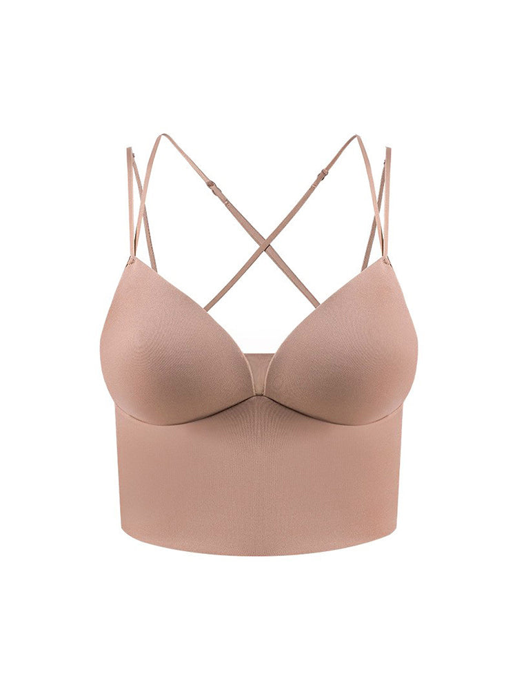 【在庫処分・ノンワイヤー】3/4カップ クロスバック キャミソール