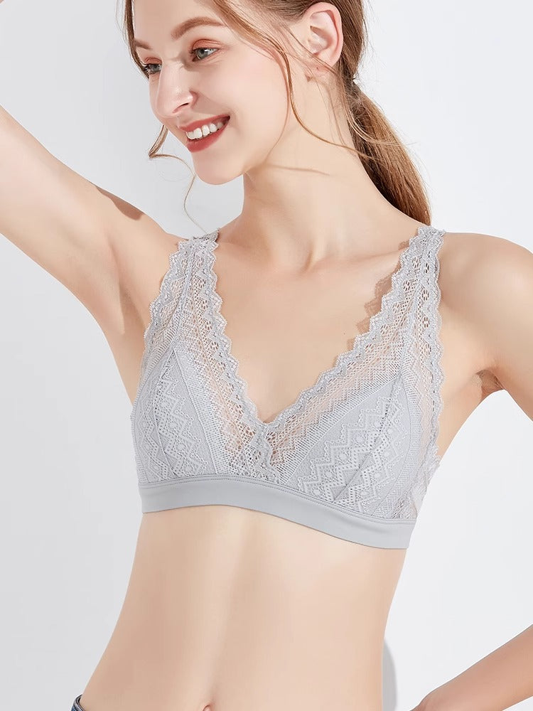 【ノンワイヤー】脇肉隠す 総レースノンワイヤーブラ