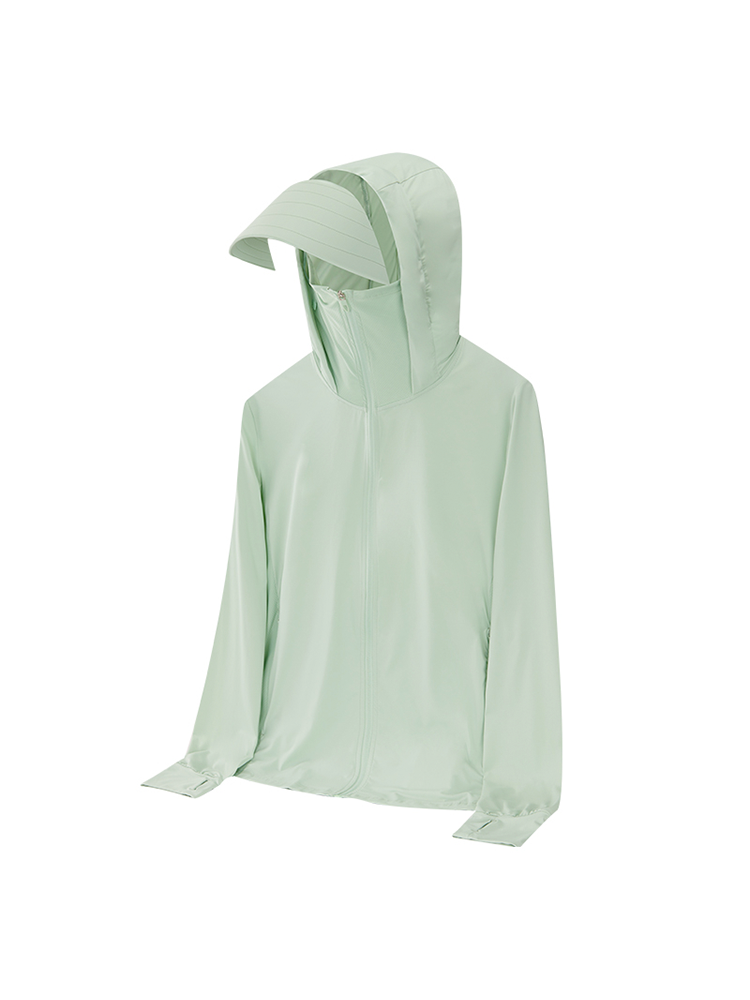 【UPF50+】日焼け対策 指穴付ジップアップパーカー(女性)