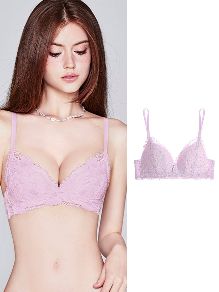 【ノンワイヤー】総レースブラ 下厚カップ