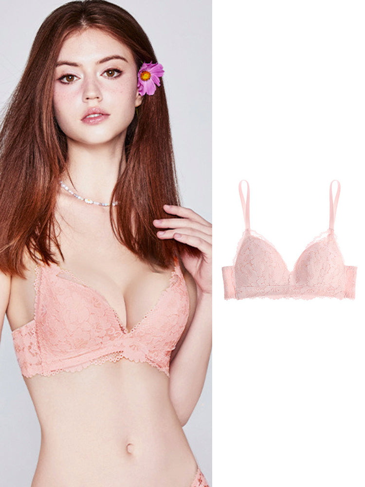 【ノンワイヤー】総レースブラ 下厚カップ