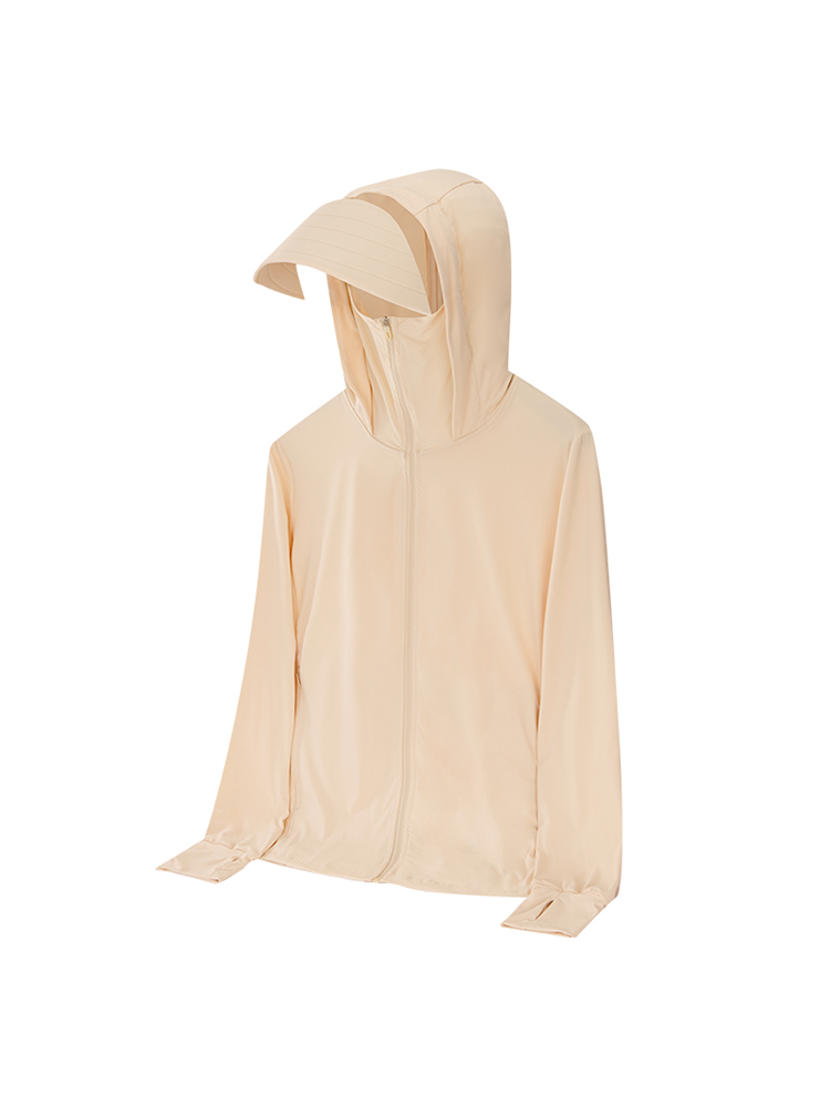 【UPF50+】日焼け対策 指穴付ジップアップパーカー(女性)