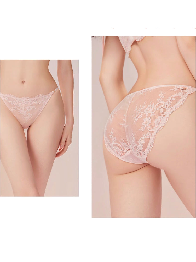 薄手カップ 総レースブラ ペアショーツ