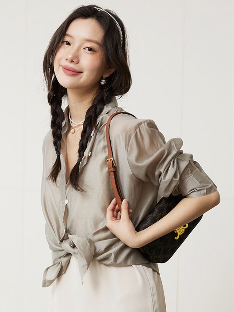 さらっとした素材感 蒸れないシアーシャツ