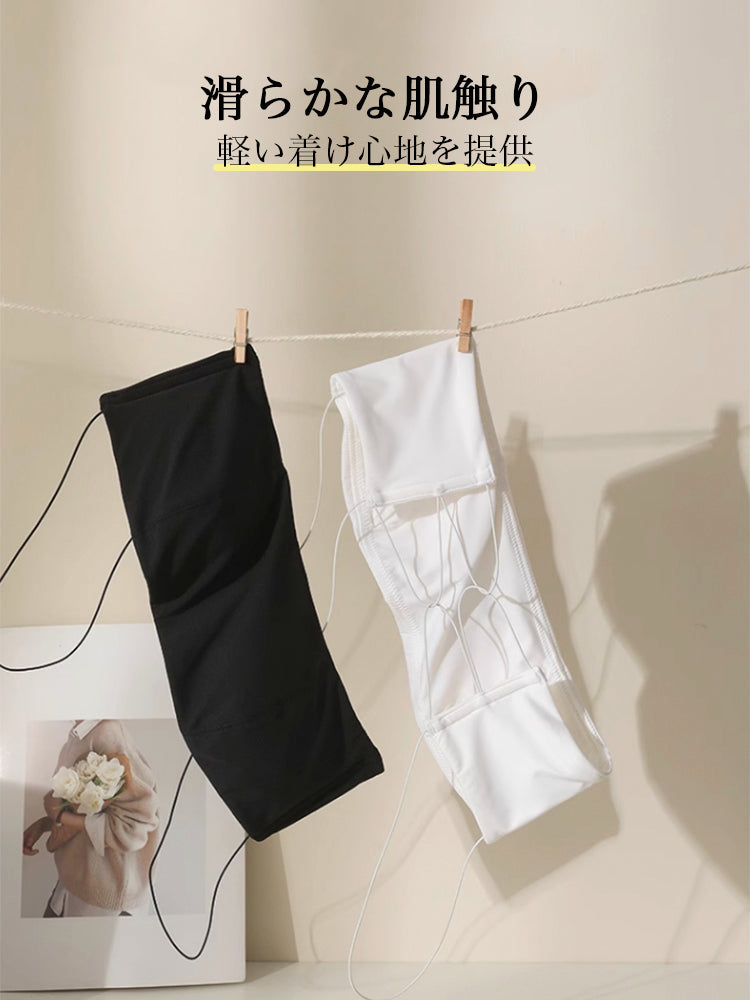 【ノンワイヤー】細い肩紐 美背中ノンワイヤーブラ&ショーツセット