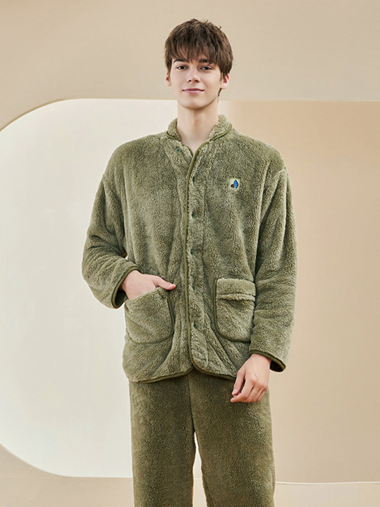 ボタン開閉 もこもこルームウェア