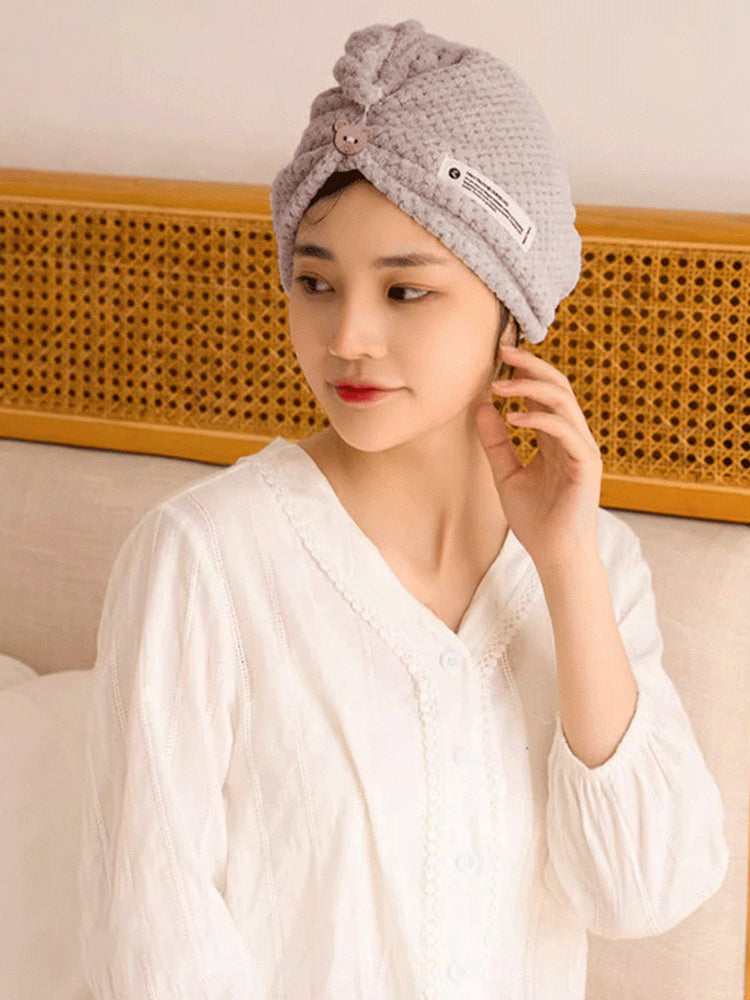 【在庫処分・もこもこ】髪の乾燥を防ぐ ヘアドライタオル