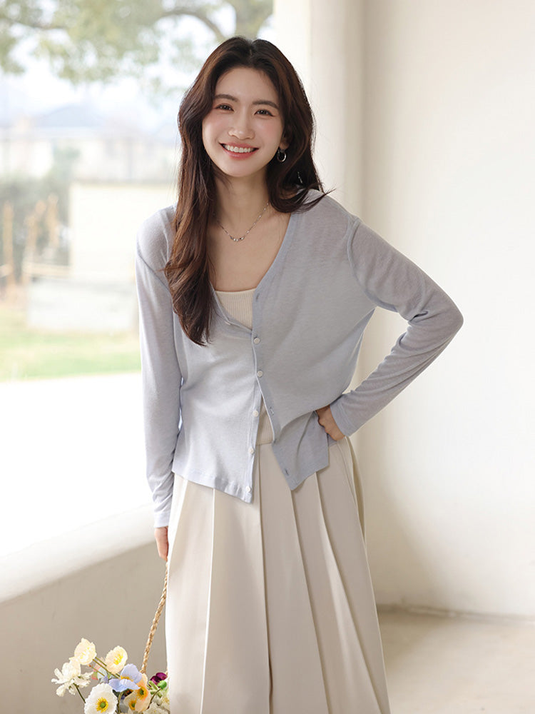 【在庫処分】Naia™ 薄手冷房対策カーディガン