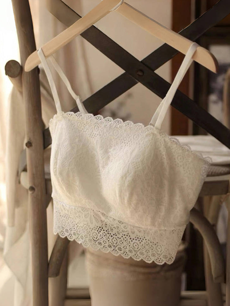 【ノンワイヤー】チラ見え対策 谷間隠し 総レースブラトップ