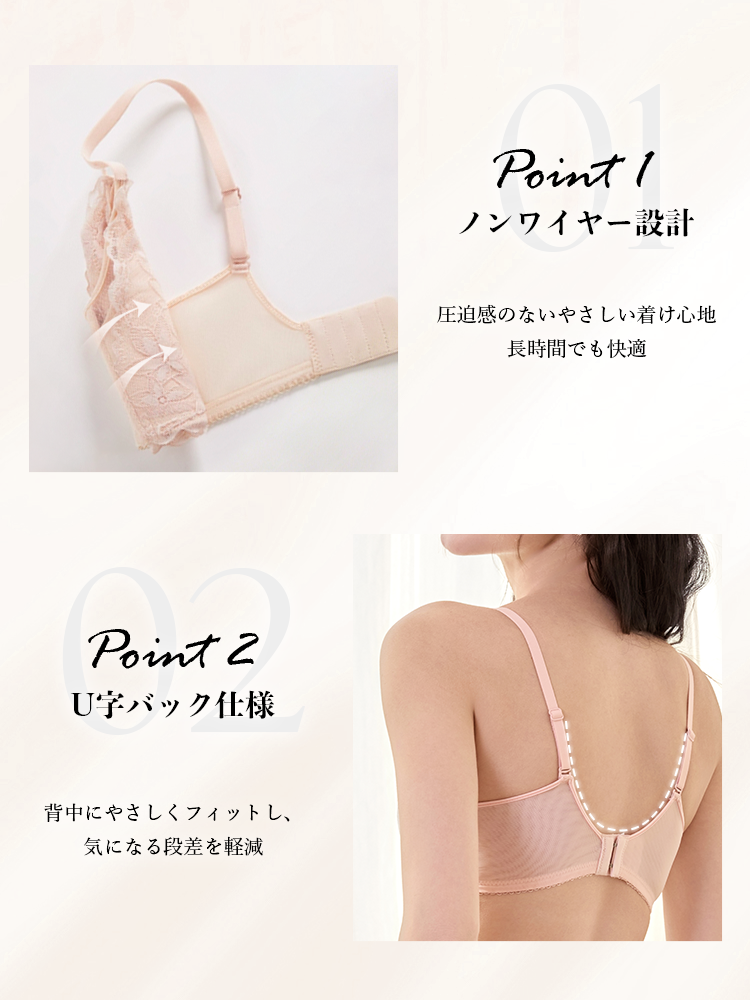 【ノンワイヤー】花咲く総レースブラ&ショーツセット