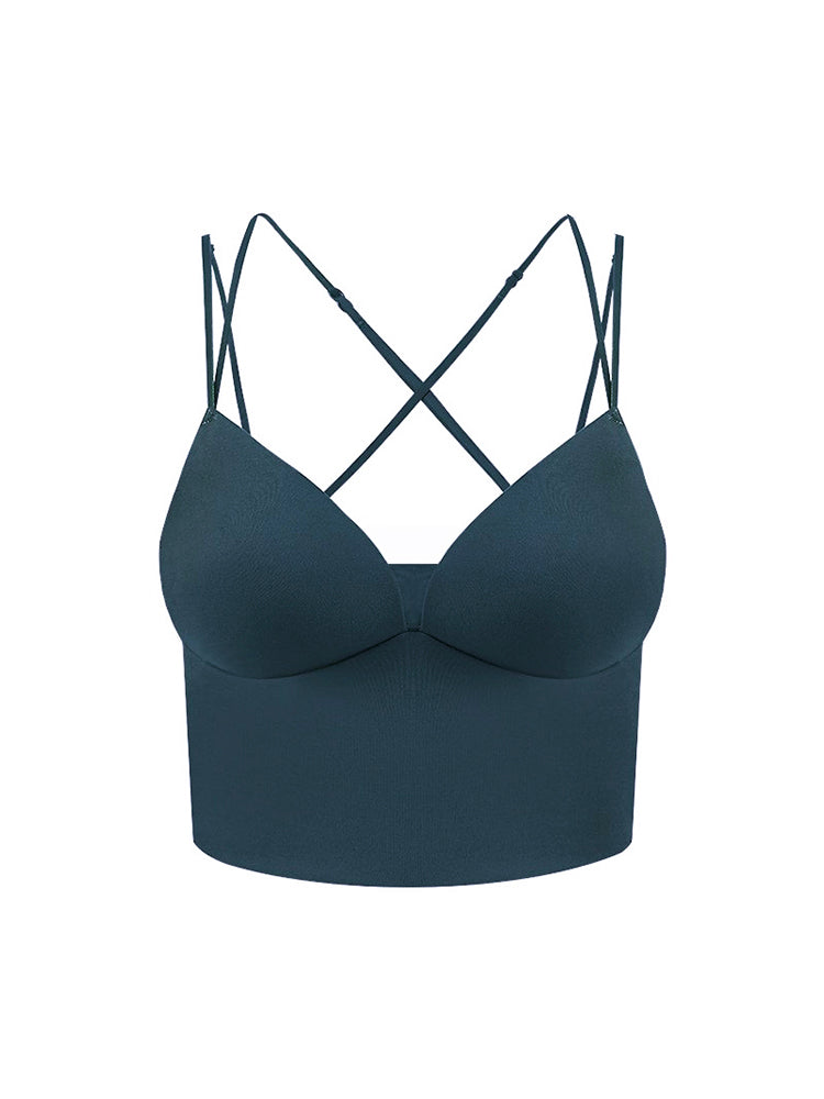 【在庫処分・ノンワイヤー】3/4カップ クロスバック キャミソール
