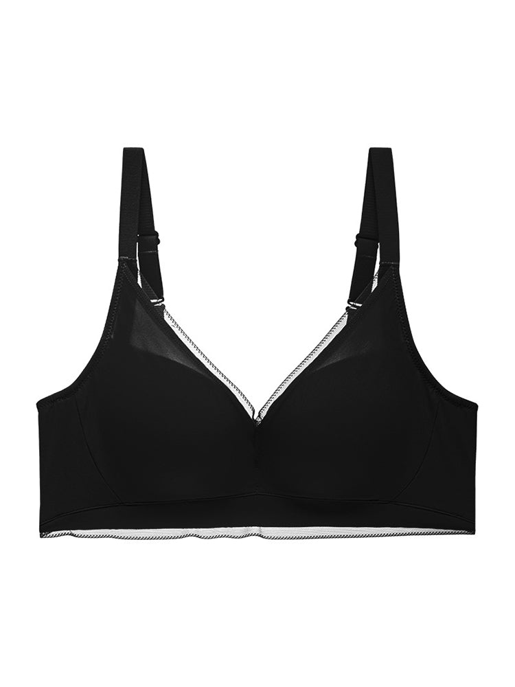 【ノンワイヤー】【3/4カップ】100%マルベリーシルク裏地 プッシュアップブラ