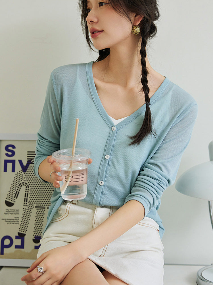 【在庫処分】冷房対策Vネックカーディガン