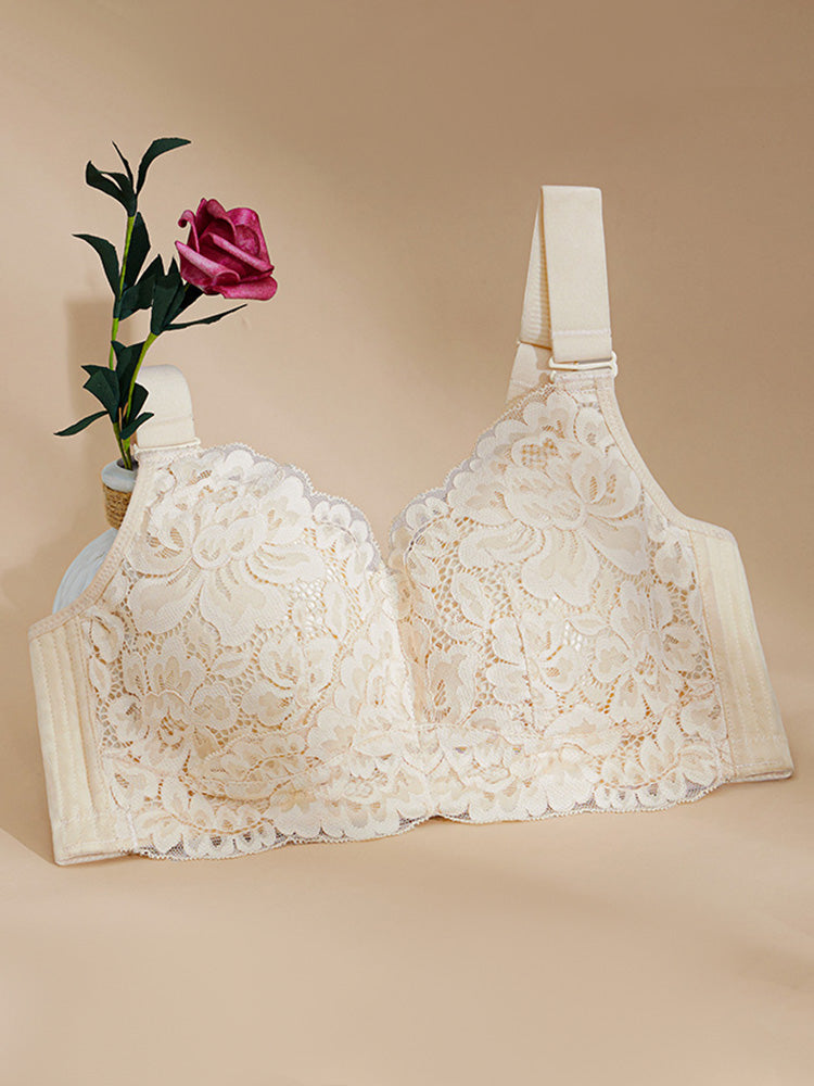 【ノンワイヤー】小さく見え総レースブラ