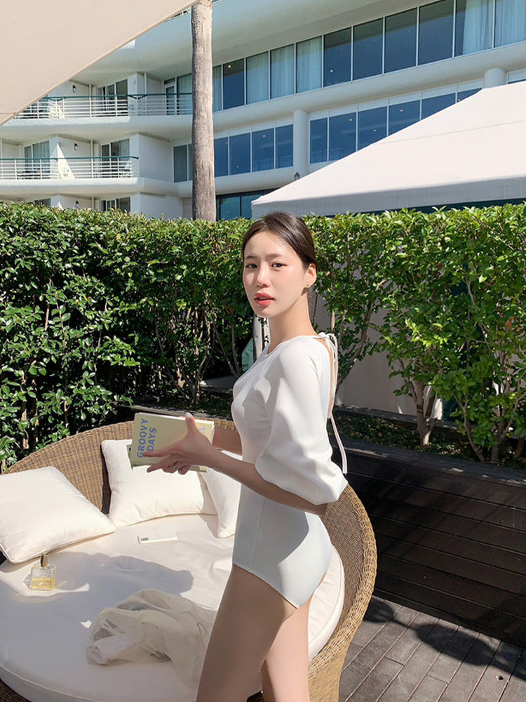 【ノンワイヤー】シンプル 大人っぽい ワンピース水着