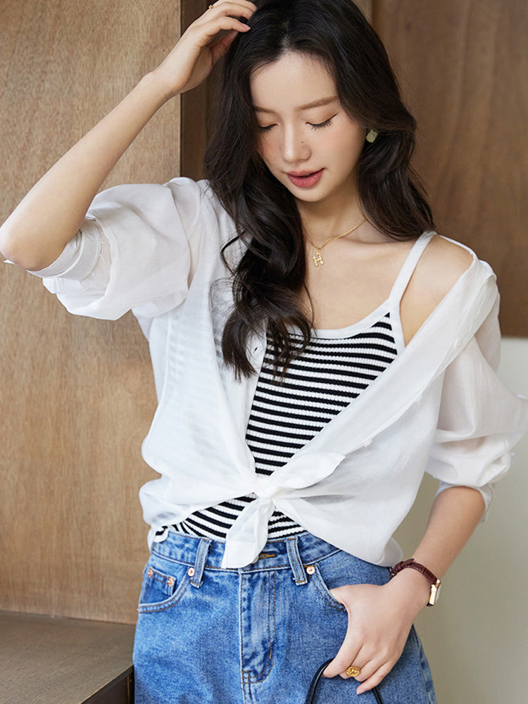 さらっとした素材感 蒸れないシアーシャツ