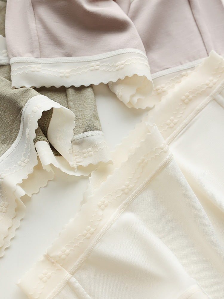 【在庫処分】配色レースストレッチショーツ はきこみ丈ふつう