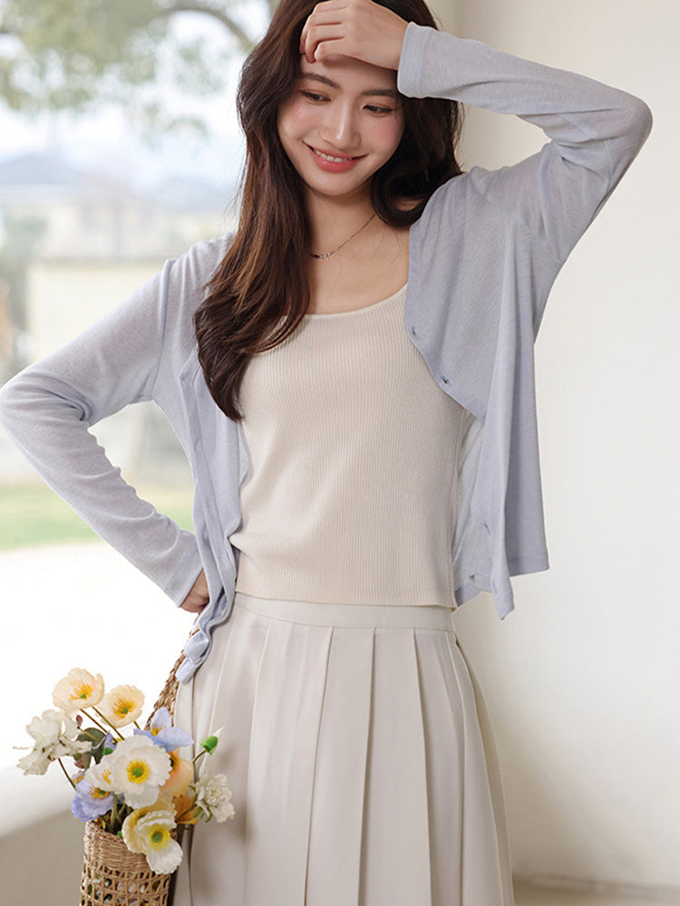 【在庫処分】Naia™ 薄手冷房対策カーディガン