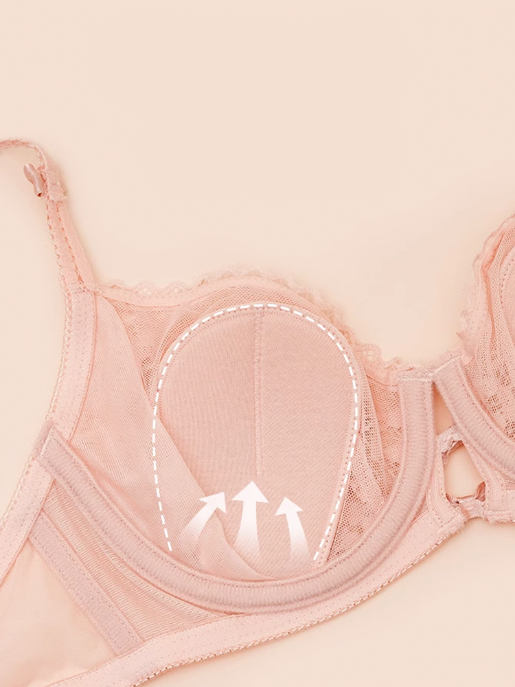 【ワイヤー入り】可愛い花柄総レース ブラ&ショーツセット