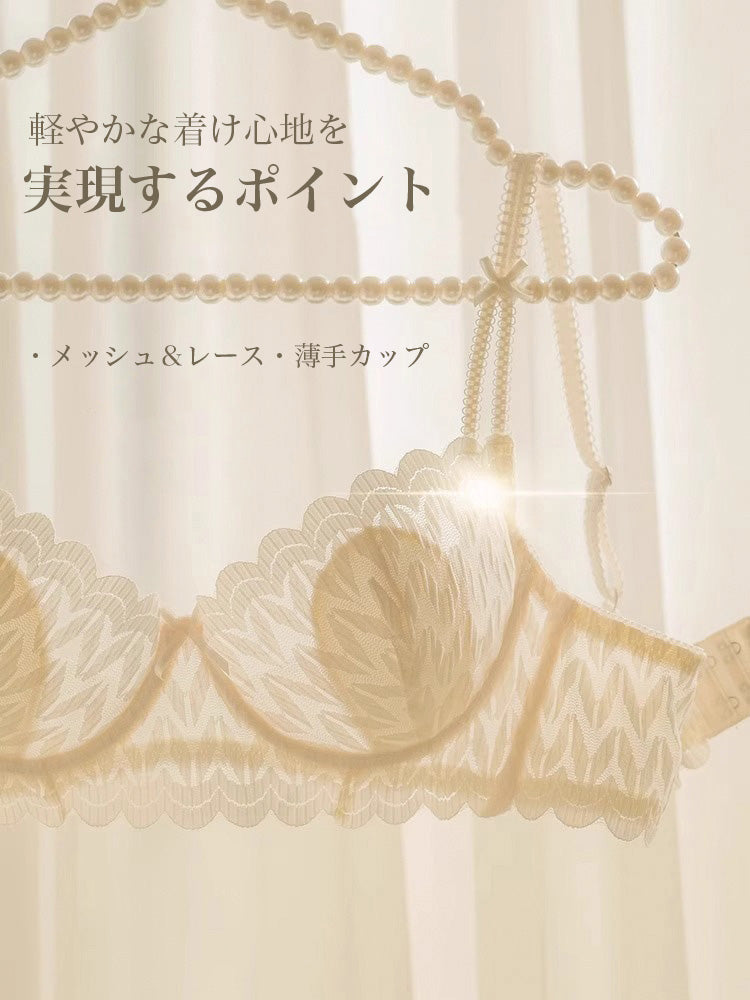 【ワイヤー入り】ソフトワイヤー 総レースブラ&ショーツ