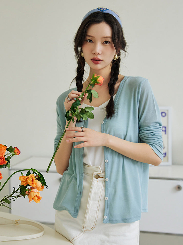 【在庫処分】冷房対策Vネックカーディガン