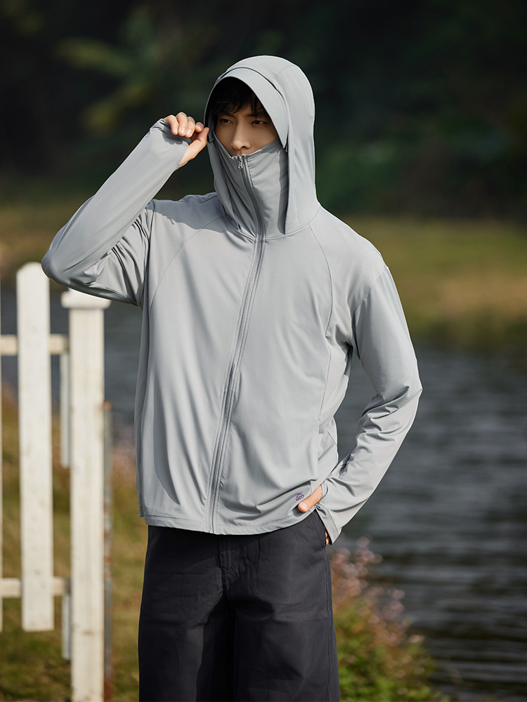 【在庫処分】顔まで全面的に日焼け止め!接触冷感パーカー(男性)