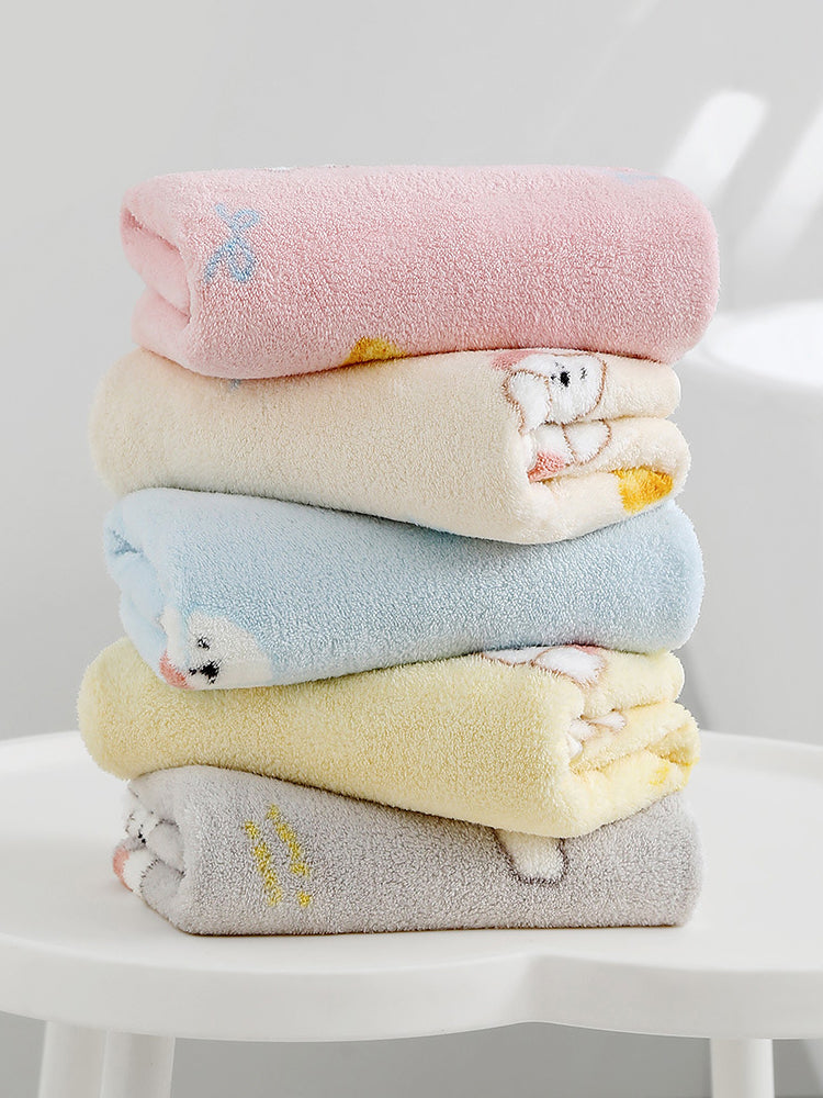 【もこもこ】 35*75cm スキンケア ループ付きタオル