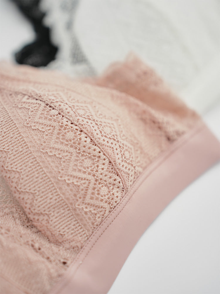 【ノンワイヤー】脇肉隠す 総レースノンワイヤーブラ