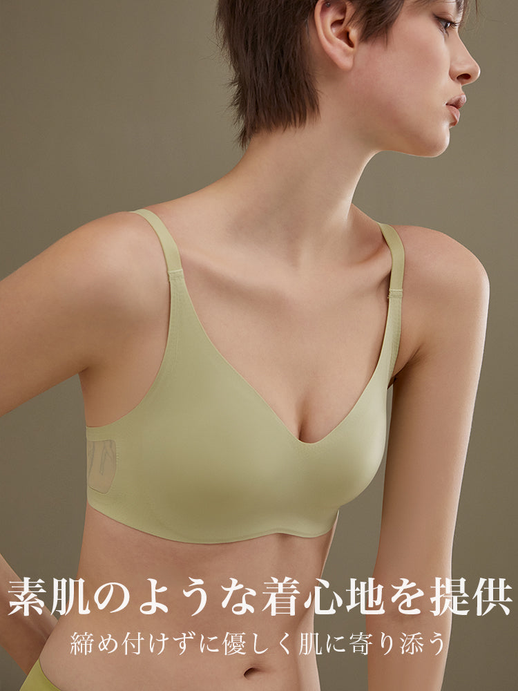 パッドレス 薄手ブラジャー メッシュバックベルト