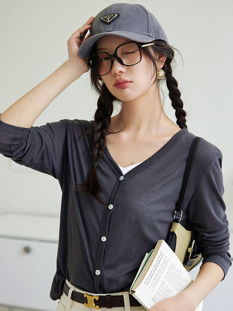 【在庫処分】冷房対策Vネックカーディガン