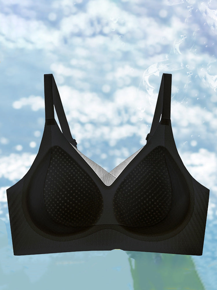 【ノンワイヤー】しっかりサポート 無縫製ヒンヤリブラ
