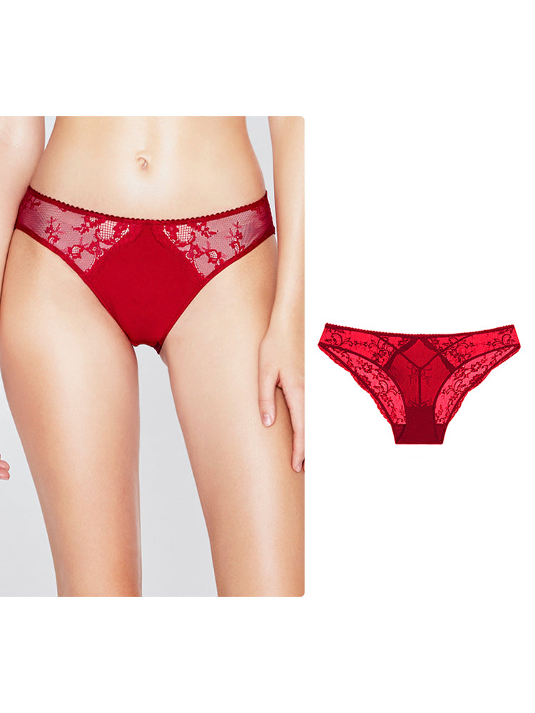 3/4カップ 総レースブラ ペアショーツ