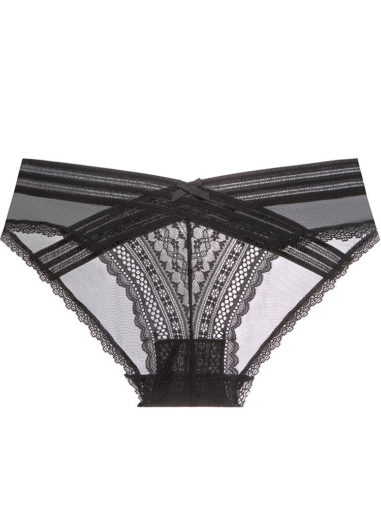 バックメッシュ構造レースショーツ