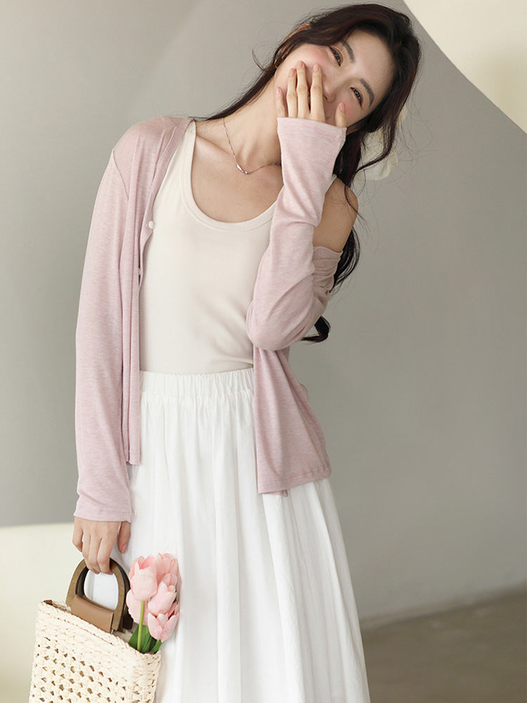 【在庫処分】Naia™ 薄手冷房対策カーディガン