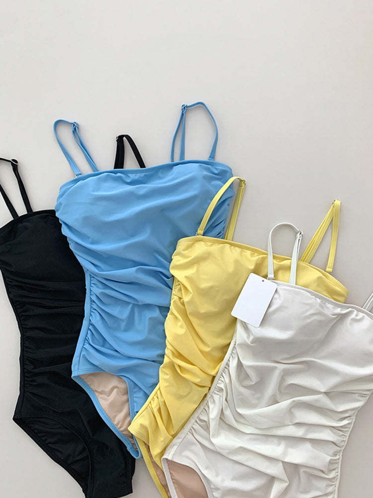 【ノンワイヤー】サイドギャザー カシュクールワンピース・水着