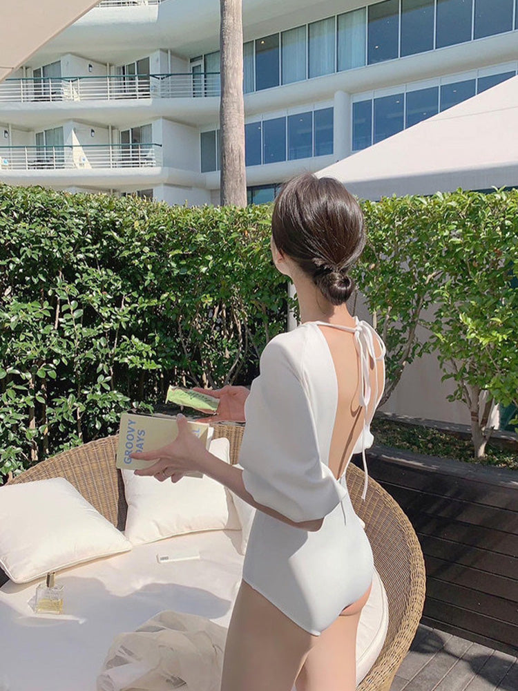 【ノンワイヤー】シンプル 大人っぽい ワンピース水着