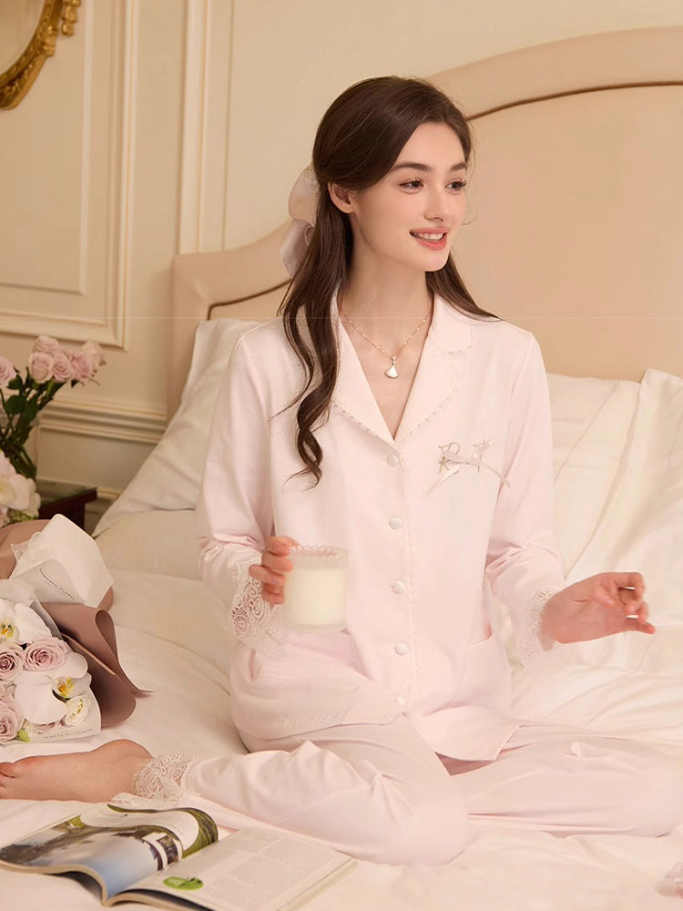 優しい肌触り レースパジャマ