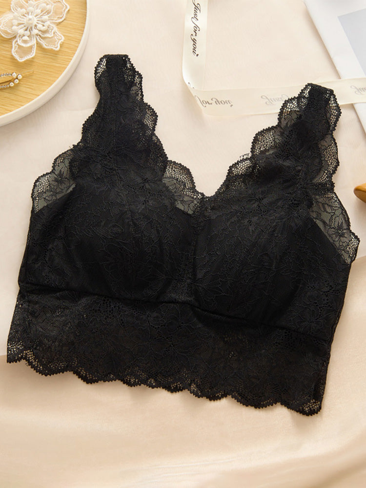 【ノンワイヤー】総レース通気 ナイトブラ