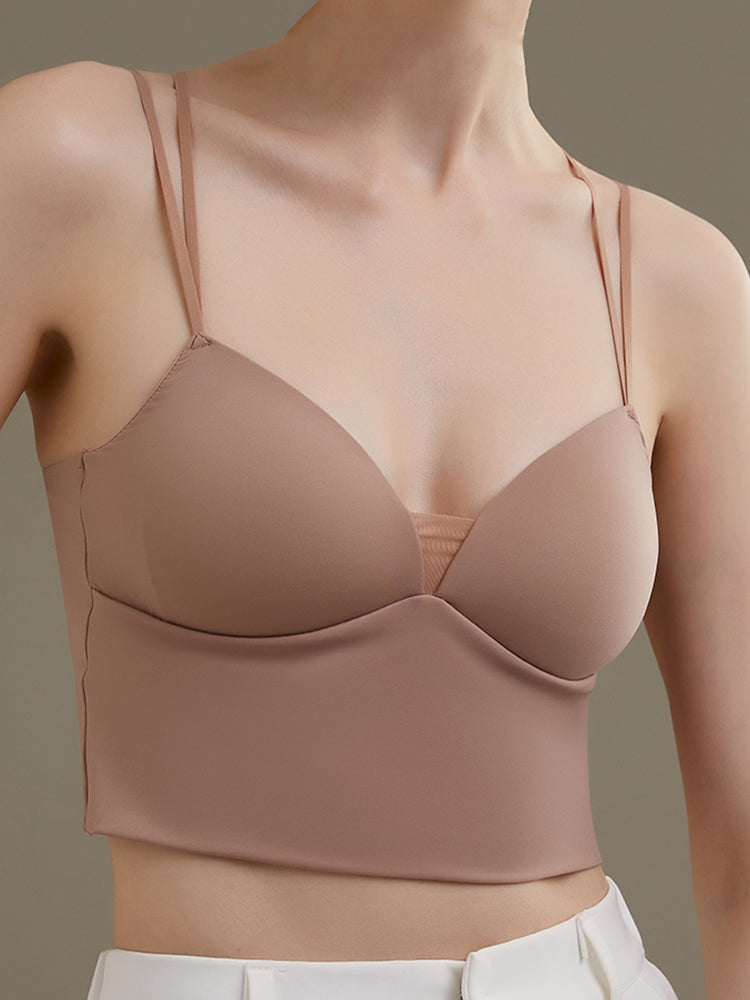 【在庫処分・ノンワイヤー】3/4カップ クロスバック キャミソール