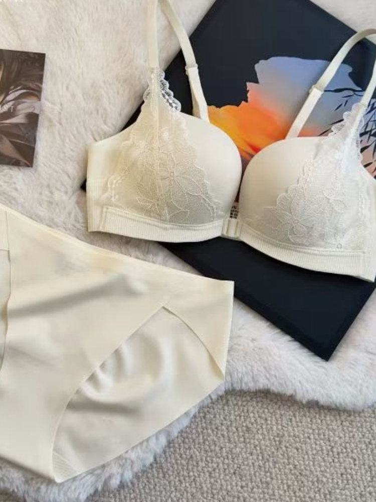 【ノンワイヤー】フロントホック ブラ&ショーツ